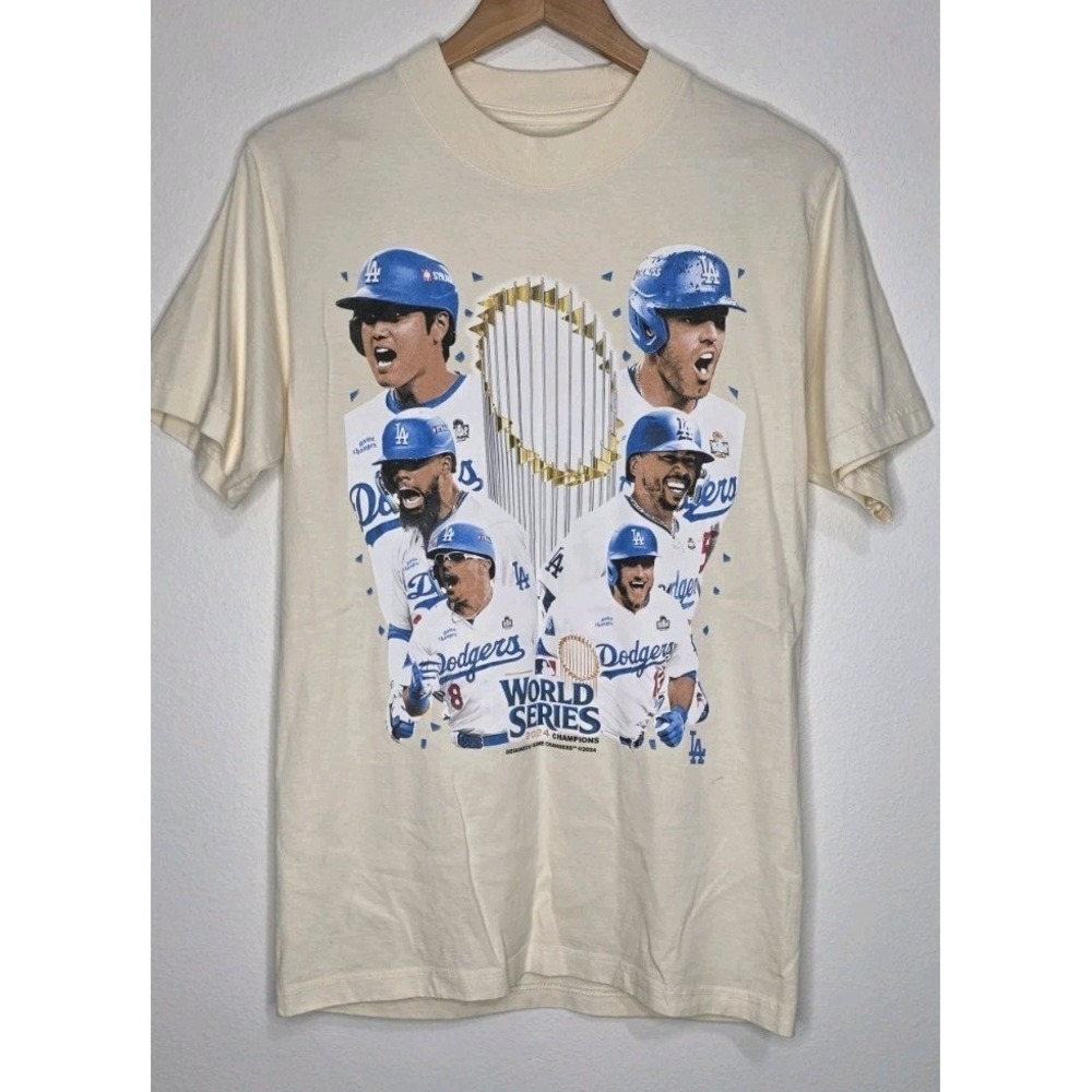 Game Changer Shirt Men S Beige‎ Graphic Tee World Series 2024 LA Dodgers Sport